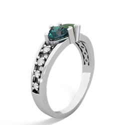 Alexandrite Heart To Heart 14K White Gold ring R3342