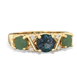 Alexandrite Hugs And Kisses 14K Yellow Gold ring R5016