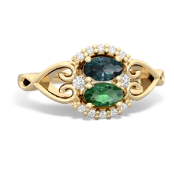 Alexandrite Love Nest 14K Yellow Gold ring R5860