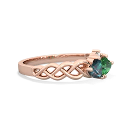 Alexandrite Heart To Heart Braid 14K Rose Gold ring R5870