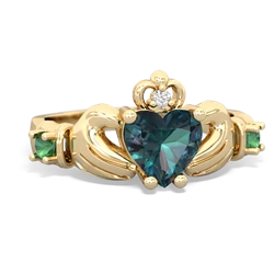 Alexandrite Claddagh Keepsake 14K Yellow Gold ring R5245