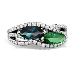 Alexandrite Diamond Rivers 14K White Gold ring R3070