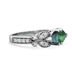 Alexandrite Diamond Butterflies 14K White Gold ring R5601