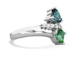 Alexandrite Heart To Heart 14K White Gold ring R2064