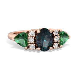 Alexandrite Antique Style Three Stone 14K Rose Gold ring R2186