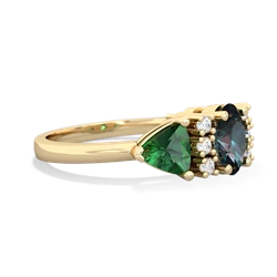 Alexandrite Antique Style Three Stone 14K Yellow Gold ring R2186