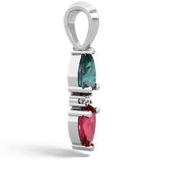 Alexandrite Bowtie Drop 14K White Gold pendant P0865