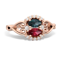 Alexandrite Love Nest 14K Rose Gold ring R5860