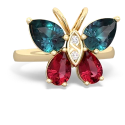 Alexandrite Butterfly 14K Yellow Gold ring R2215