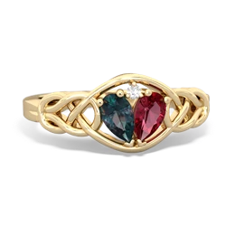 Alexandrite Celtic Love Knot 14K Yellow Gold ring R5420