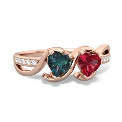 Alexandrite Side By Side 14K Rose Gold ring R3090