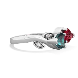 Alexandrite Floral Elegance 14K White Gold ring R5790