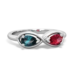 Alexandrite Infinity 14K White Gold ring R5050