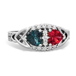 Alexandrite Sparkling Celtic Knot 14K White Gold ring R2645