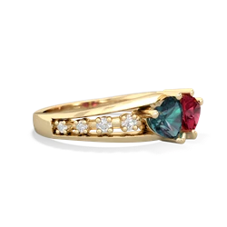 Alexandrite Heart To Heart 14K Yellow Gold ring R3342