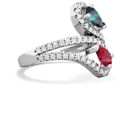 Alexandrite Diamond Dazzler 14K White Gold ring R3000