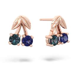 Alexandrite Sweet Cherries 14K Rose Gold earrings E7001