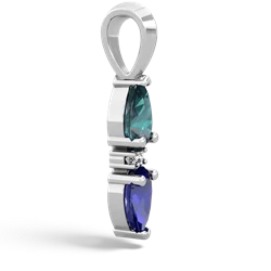 Alexandrite Bowtie Drop 14K White Gold pendant P0865