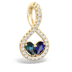 Alexandrite Pave Twist 'One Heart' 14K Yellow Gold pendant P5360