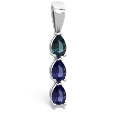 Alexandrite Dew Drops 14K White Gold pendant P2251