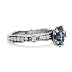 Alexandrite Sparkling Tiara Cluster 14K White Gold ring R26293RD