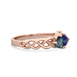 Alexandrite Heart To Heart Braid 14K Rose Gold ring R5870