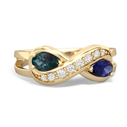 Alexandrite Diamond Infinity 14K Yellow Gold ring R5390