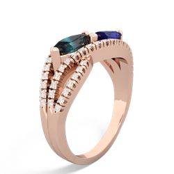 Alexandrite Diamond Rivers 14K Rose Gold ring R3070