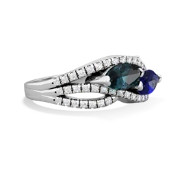 Alexandrite Diamond Rivers 14K White Gold ring R3070