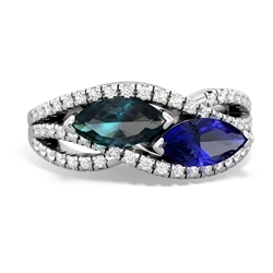 Alexandrite Diamond Rivers 14K White Gold ring R3070