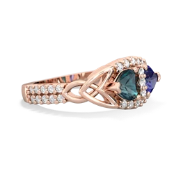 Alexandrite Sparkling Celtic Knot 14K Rose Gold ring R2645