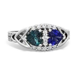 Alexandrite Sparkling Celtic Knot 14K White Gold ring R2645