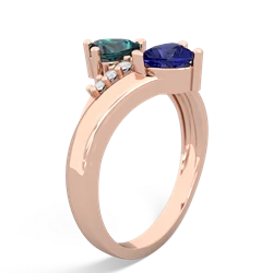 Alexandrite Heart To Heart 14K Rose Gold ring R2064