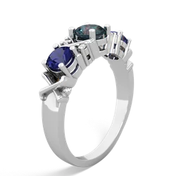 Alexandrite Hugs And Kisses 14K White Gold ring R5016