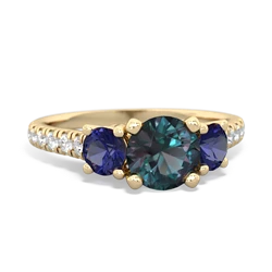 Alexandrite Pave Trellis 14K Yellow Gold ring R5500