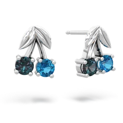 Alexandrite Sweet Cherries 14K White Gold earrings E7001