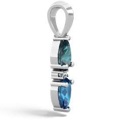 Alexandrite Bowtie Drop 14K White Gold pendant P0865