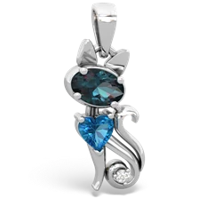 Alexandrite Kitten 14K White Gold pendant P5780