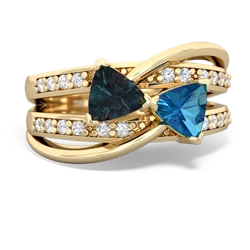 Alexandrite Bowtie 14K Yellow Gold ring R2360