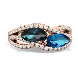 Alexandrite Diamond Rivers 14K Rose Gold ring R3070