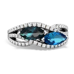 Alexandrite Diamond Rivers 14K White Gold ring R3070