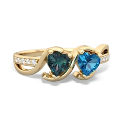 Alexandrite Side By Side 14K Yellow Gold ring R3090