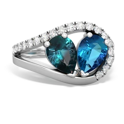 Alexandrite Nestled Heart Keepsake 14K White Gold ring R5650