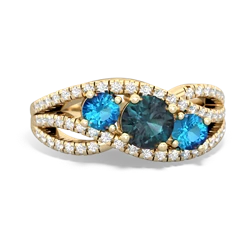 Alexandrite Three Stone Aurora 14K Yellow Gold ring R3080