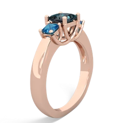 Alexandrite Three Stone Trellis 14K Rose Gold ring R4015