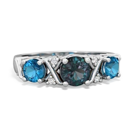 Alexandrite Hugs And Kisses 14K White Gold ring R5016