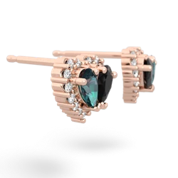 Alexandrite Halo 14K Rose Gold earrings E7008