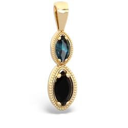 Alexandrite Antique-Style Halo 14K Yellow Gold pendant P5700