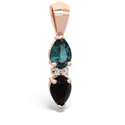 Alexandrite Bowtie Drop 14K Rose Gold pendant P0865