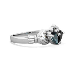 Alexandrite 'Our Heart' Claddagh 14K White Gold ring R2388